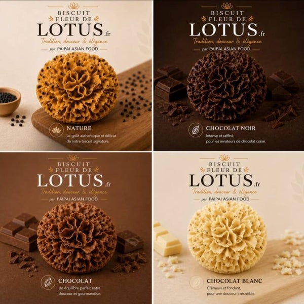 Pack 4 biscuits fleur de lotus