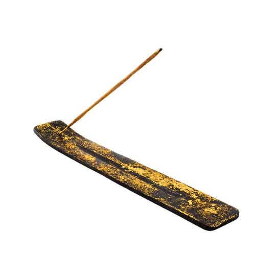 BARCHETTE ORO/NERO per INCENSI in LEGNO cm.25,5  SKU: BRU-044NP