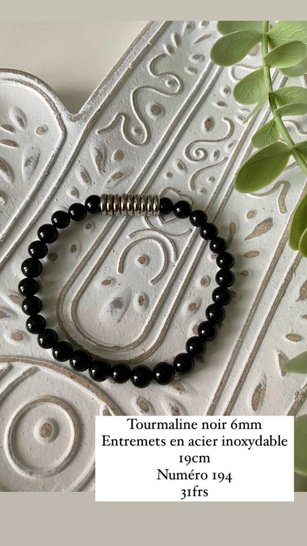 Bracelet Tourmaline noir (numéro 194)
