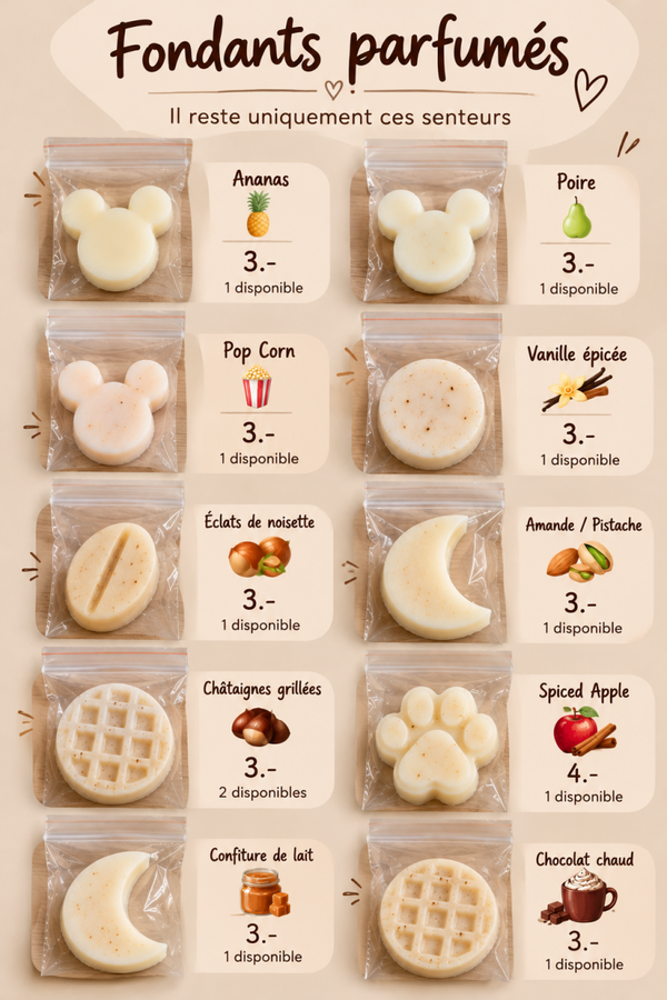 Fondant parfumé à la pièce (diverses senteurs)