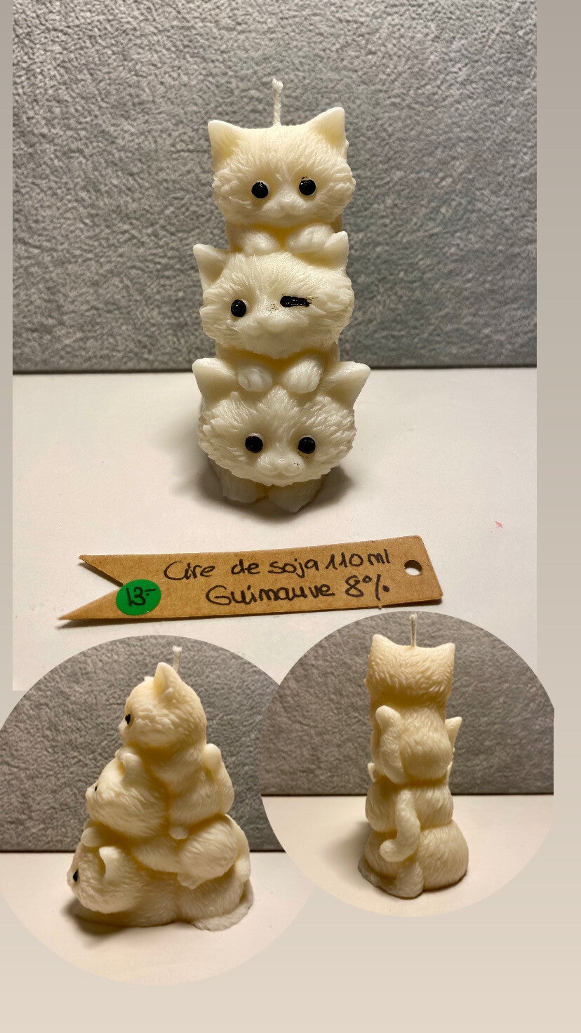 Bougies moulées en cire de soja, diverses senteurs