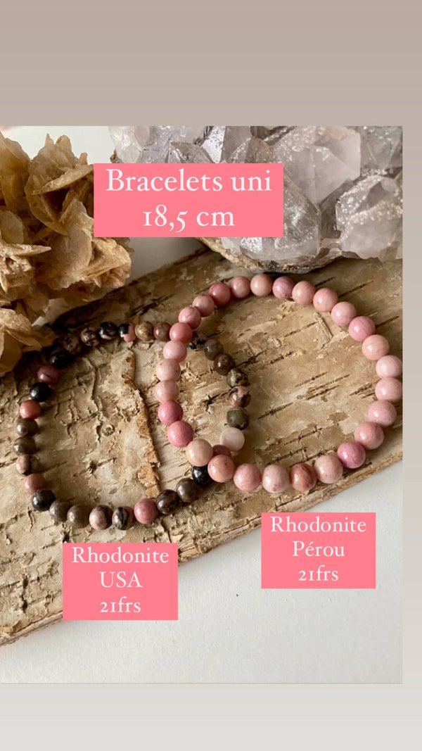 Bracelets Rhodonite du Pérou et des USA (numéro 136/138)
