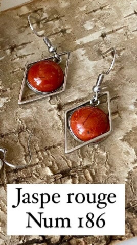 Boucles d’oreilles Jaspe rouge (numéro 186)