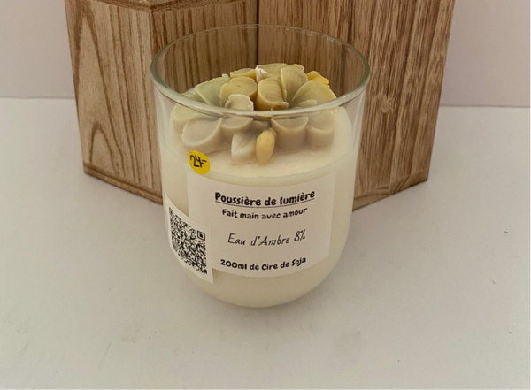 Bougies en cire de soja, senteur Eau d’ambre