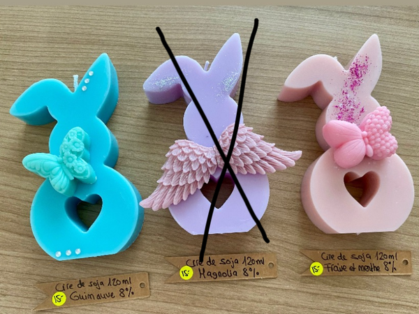 Bougies moulées pour Pâques, diverses senteur