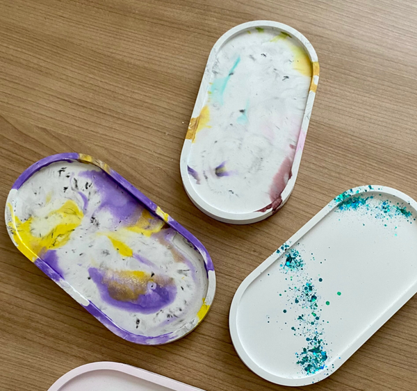 Plateau en plâtre, diverses couleur