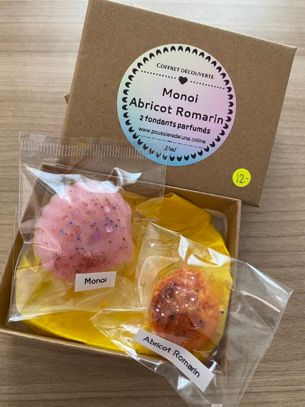 Coffret découverte fondants parfumés (senteur été abricot romarin et Monoi)