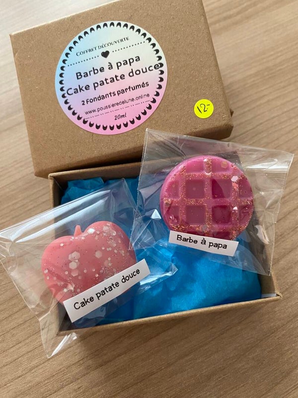 Coffret découverte fondants parfumés (senteur automne-hiver Barbe à papa et Cake patate douce )