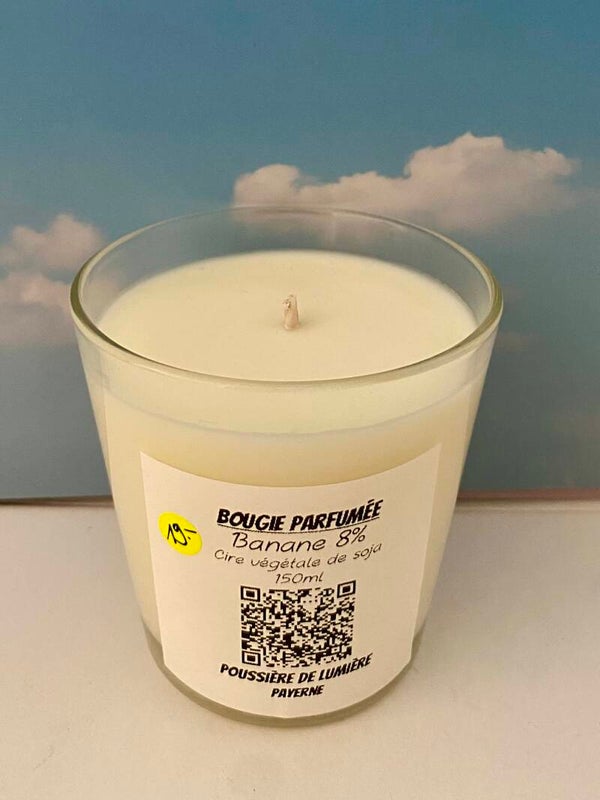 Bougies en cire de soja, senteur Banane