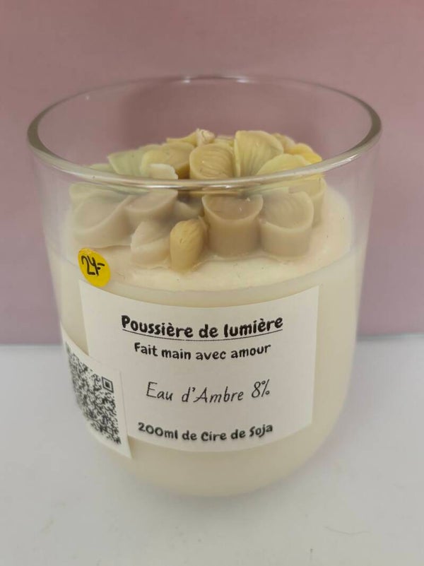 Bougies en cire de soja, senteur Eau d’ambre