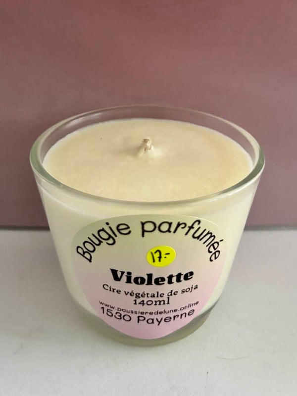 Bougies en cire de soja, senteur Violette