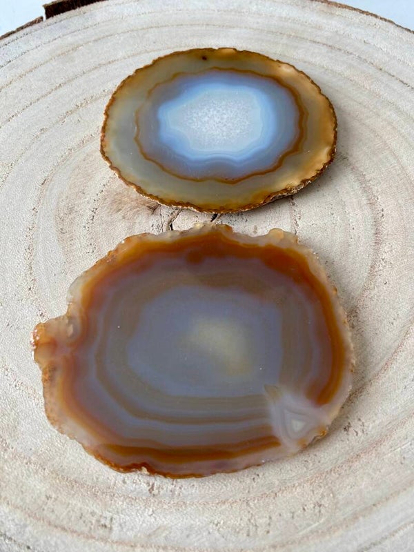 Agate tranche brun blanc