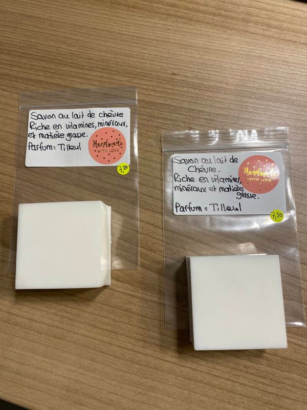 Savon solide senteur Tilleul (lait de chèvre)