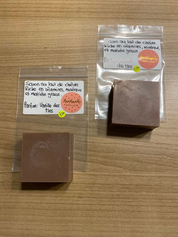 Savon solide senteur Vanille des îles (lait de chèvre)