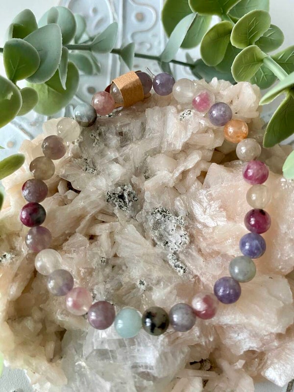 Bracelet Tourmaline inclusion lépidolite (numéro 172)