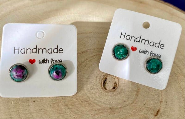 Clous d’oreilles Zoisite 6mm (numéro 234 et 235)