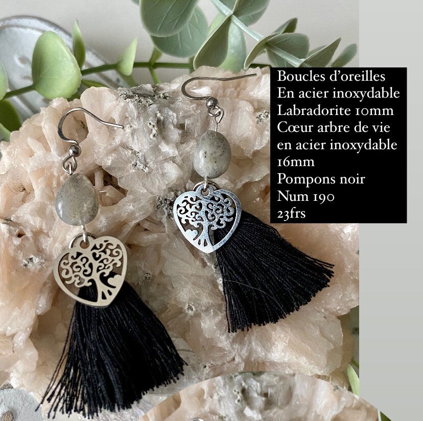 Boucles d’oreilles Labradorite (numéro 190)