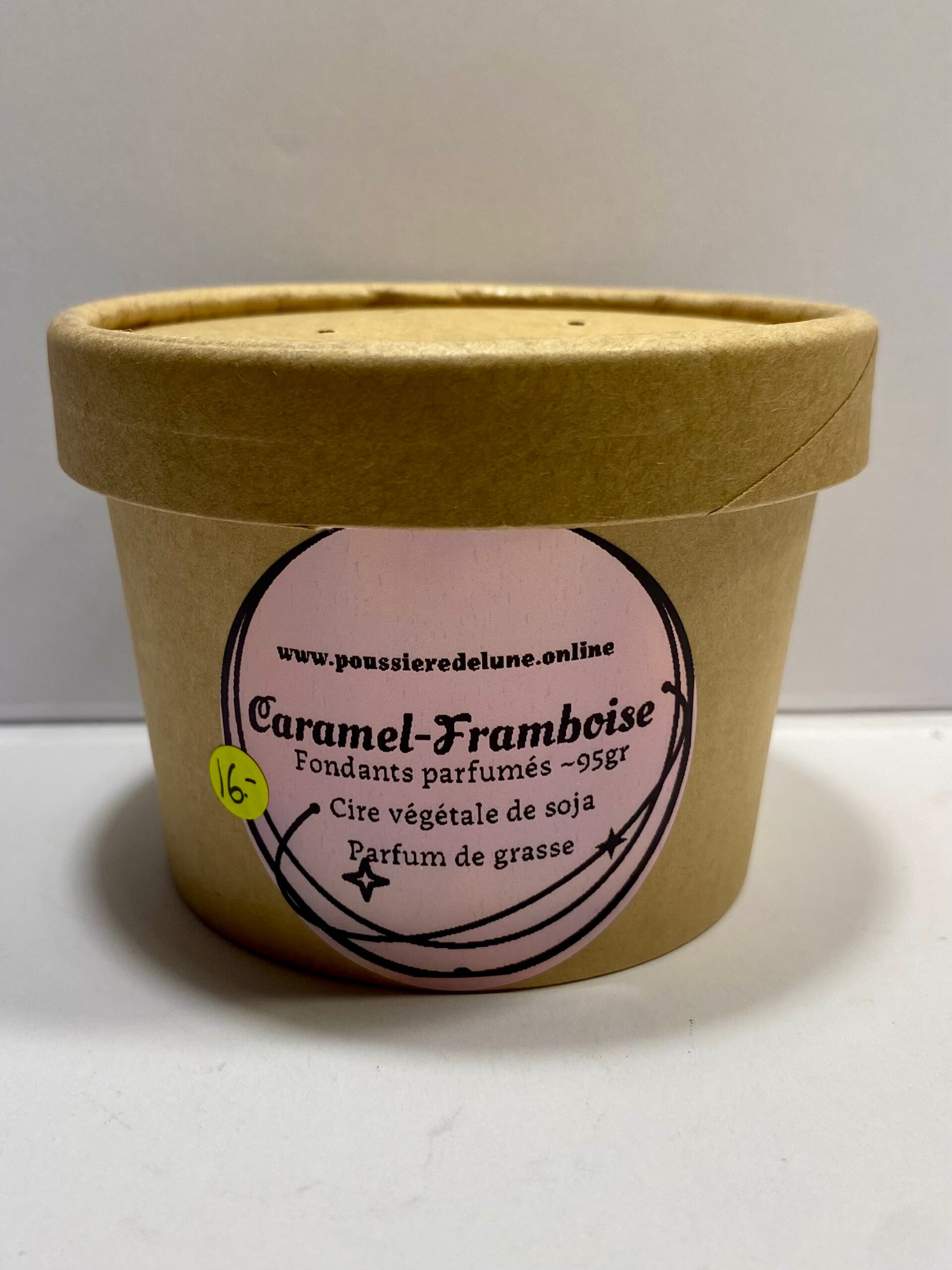 Box de fondants parfumés senteur Caramel-Framboise (+-95gr)