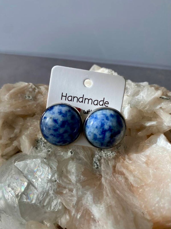 Clous d’oreilles Sodalite 16mm  (numéro 242)