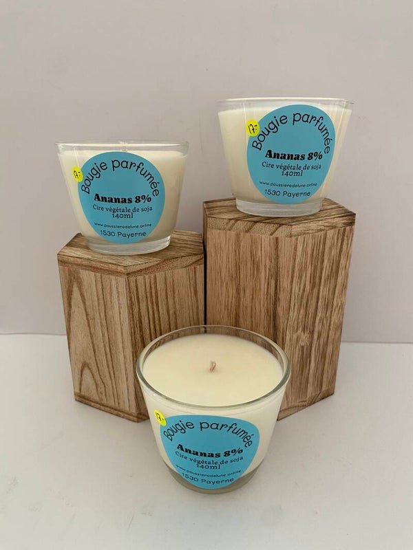 Bougie en cire de soja, senteur Ananas
