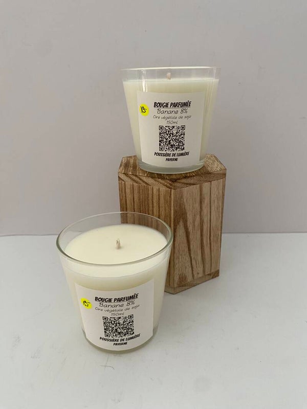 Bougie en cire de soja, senteur Banane