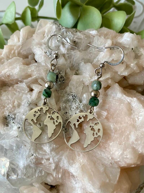 Boucles d’oreilles Smaragdite (numéro 105)