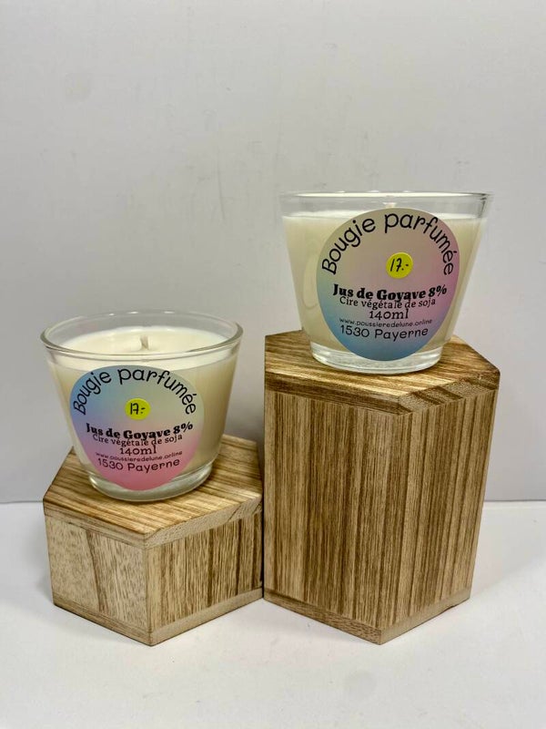 Bougies en cire de soja, senteur Jus de Goyave