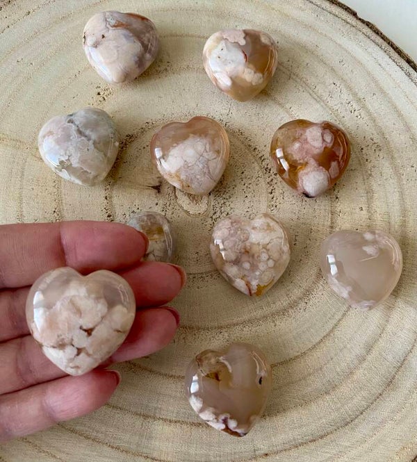 Cœur Agate Sakura (fleurs de cerisier)
