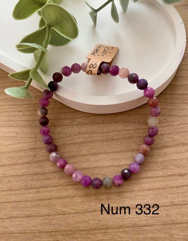 Bracelet Rubis à facettes (numéro 332)