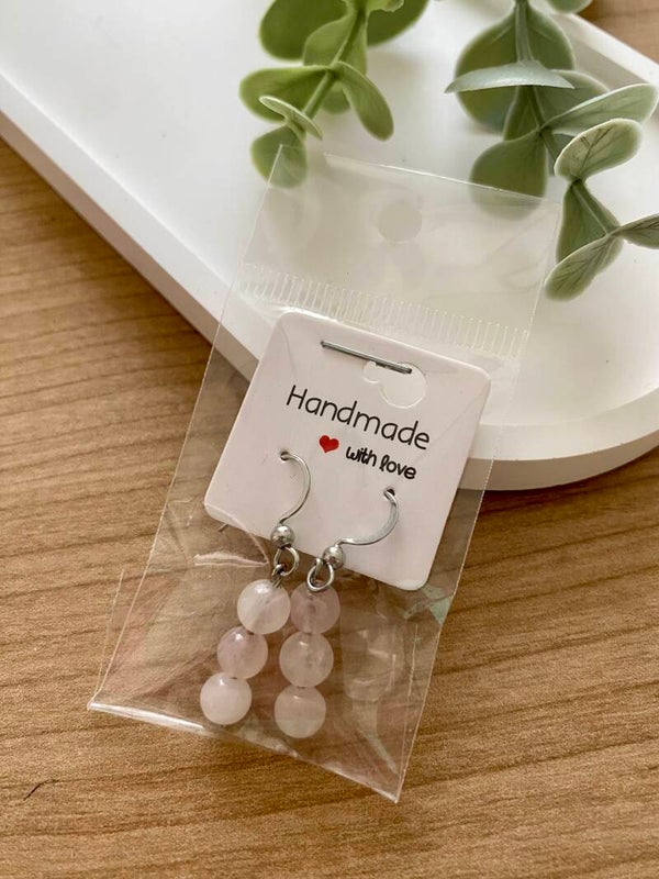 Boucles d’oreilles Quartz rose (numéro 15)