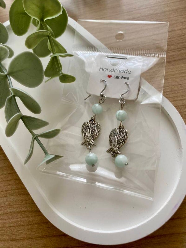 Boucles d’oreilles Aragonite bleu (numéro 52)