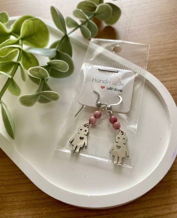 Boucles d’oreilles Rhodonite du Pérou (numéro 151)