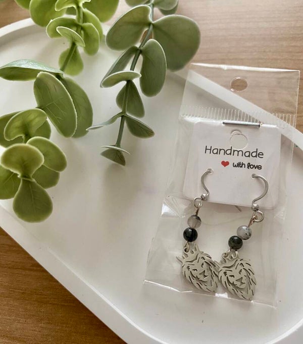 Boucles d’oreilles Quartz de Tourmaline (numéro 109)