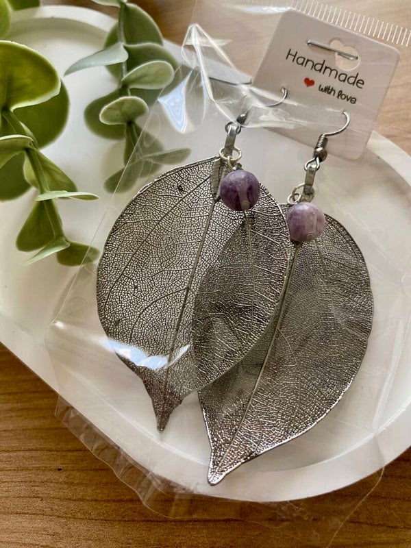 Boucles d’oreilles Lépidolite (numéro 173)