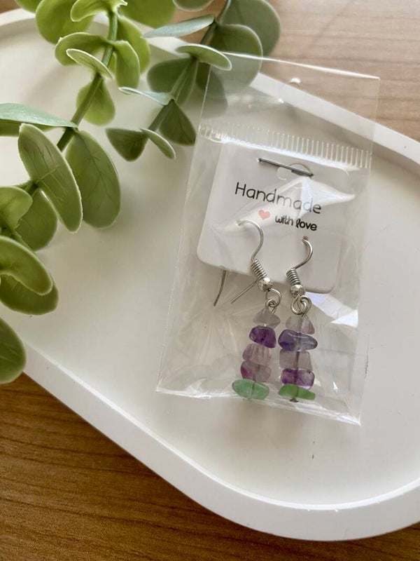 Boucles d’oreilles Fluorite (numéro 195)