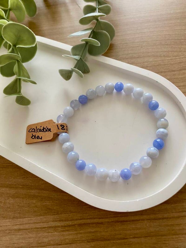 Bracelet Calcédoine bleu (numéro 362)