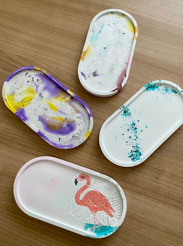 Plateau en plâtre, diverses couleur