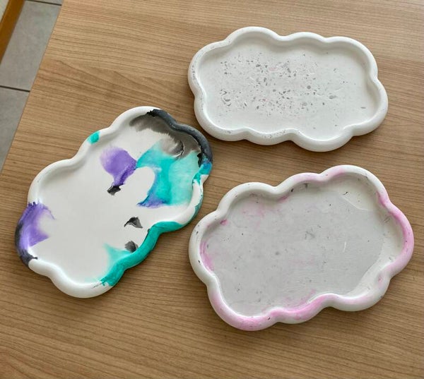 Plateau nuage en plâtre, diverses couleurs
