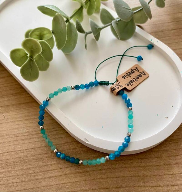 Bracelet Amazonite et Apatite 3,5mm (numéro 337-338)