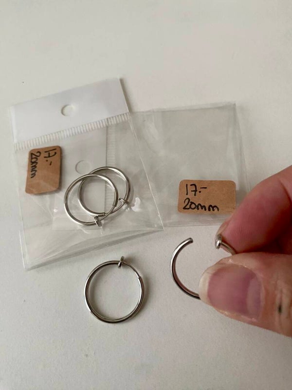 Créoles en acier inoxydable pour oreilles non percées