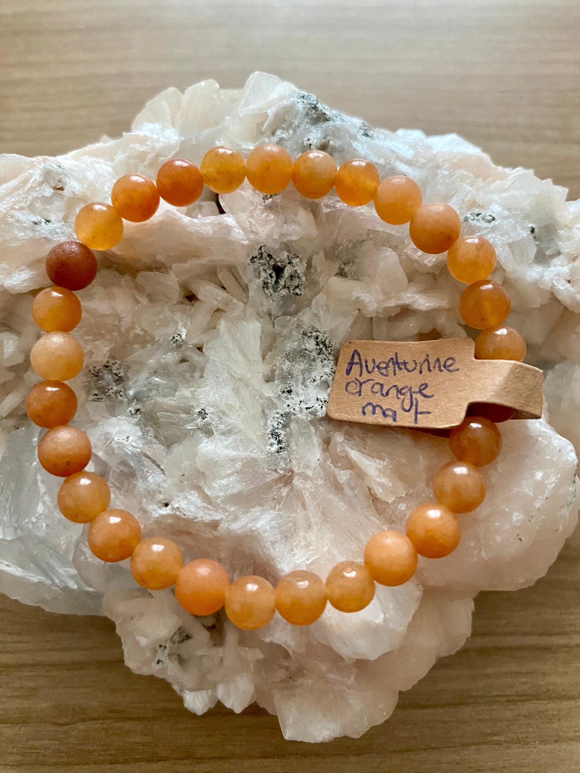 Bracelet Aventurine orange mat ( numéro 277 )