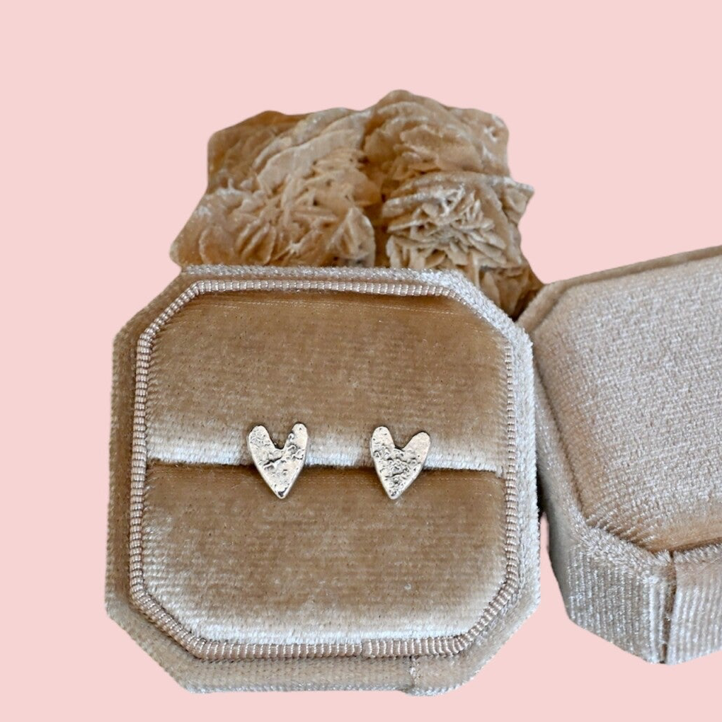 Zilveren hart oorstekers