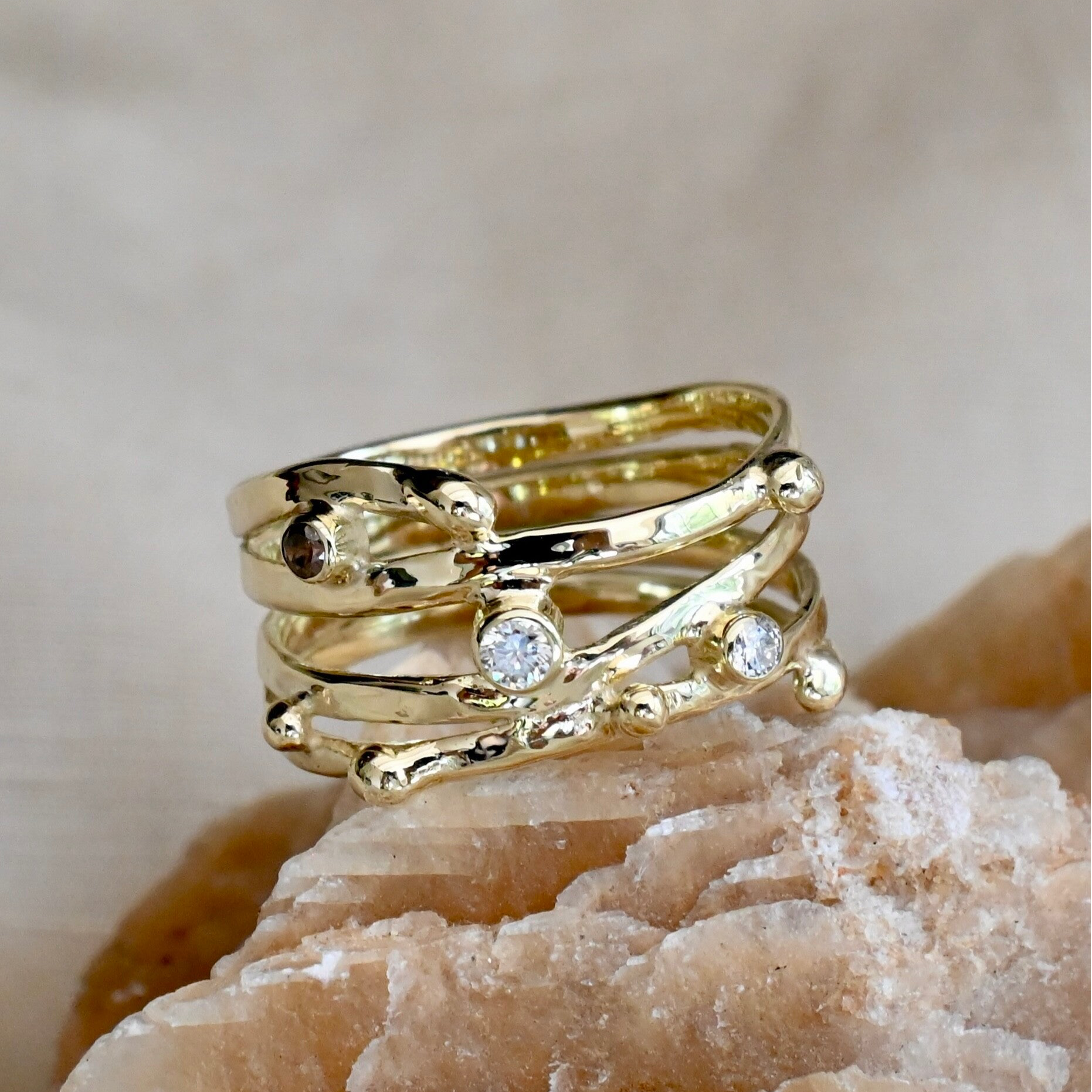 Gouden wikkelring Heartbeat