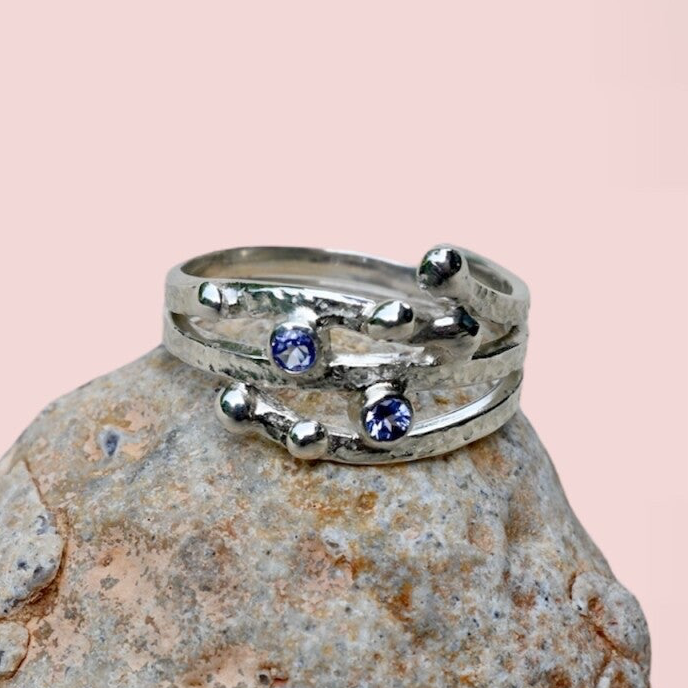 Zilveren wikkelring Heartbeat