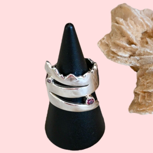 Zilveren ring zirconia's