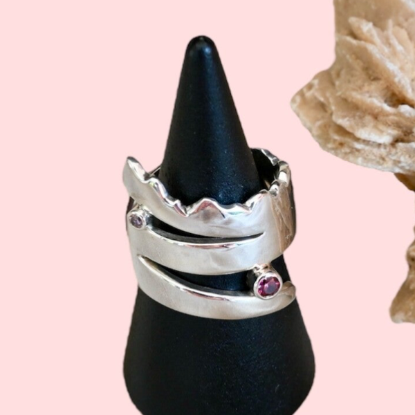 Zilveren ring zirconia's
