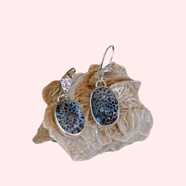 Zilveren oorhangers met Jasper stenen