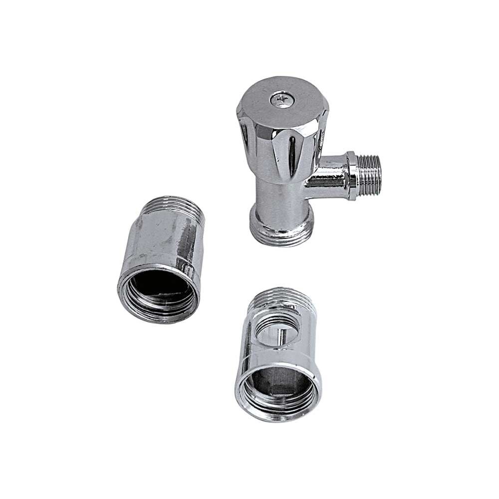 KIT RUBINETTO LAVATRICE SEMPLICE CON DISTANZIATORI Cromo - 3/4"