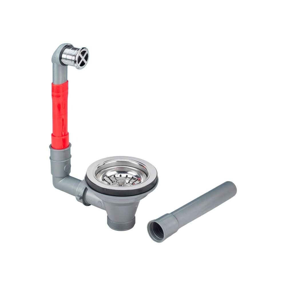 PILETTA "BASKET" PER LAVELLI CON TROPPO PIENO TONDO Ø90 x 1"1/2 - Cromo