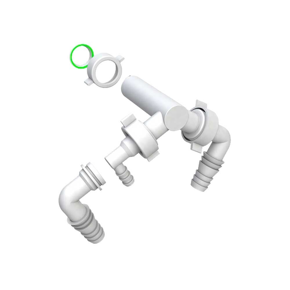 CANOTTO CON DOPPIO ATTACCO SCARICO LAVATRICE + ASCIUGATRICE